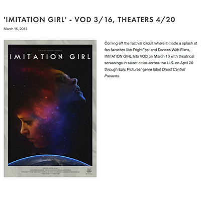'IMITATION GIRL' - VOD 3/16, THEATERS 4/20
